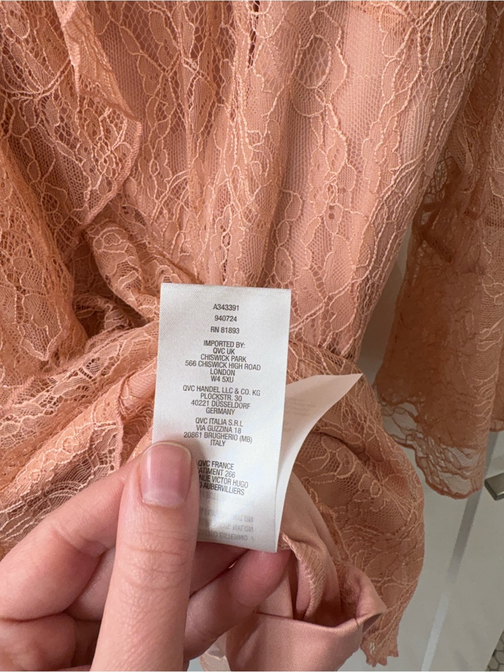 NWT ISAAC MIZRAHI LIVE! BLUSH PINK CHANTILLY LACE RUFFLE TOP SZ 20W - Picture 6 of 6
